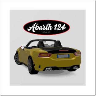 ABARTH 124 Giallo Back Posters and Art